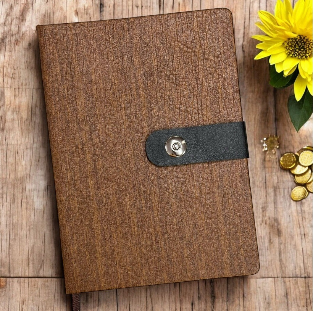 Leather Textured Notebook Diary with Loop -A5 Notebook